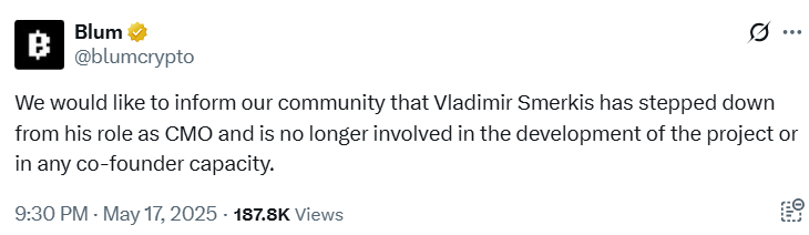 واکنش تیم Blum